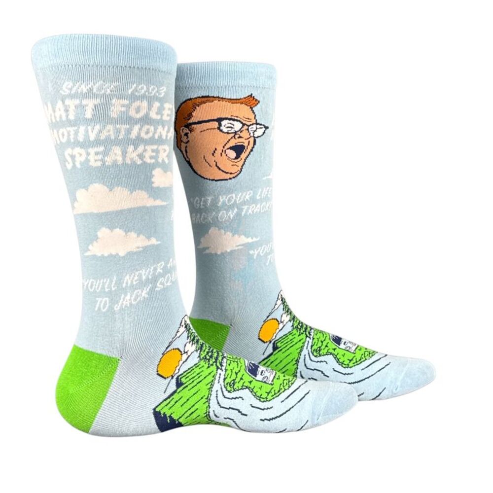 Matt Foley Motivational Speaker Socks Funny Chris Farley Footwear For Men
